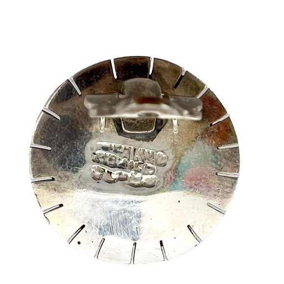 Vintage Azurite Malachite Clip-on Earrings Sterling Silver Southwest Mexico 925 - Picture 7 of 8